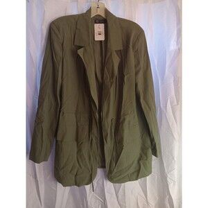 DG2 by Diane Gilman Soft Twill Cinched Waist Blazer, Large